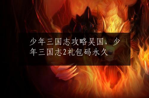少年三国志攻略吴国，少年三国志2礼包码永久