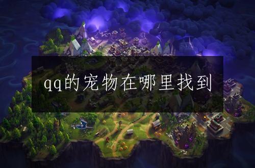 qq的宠物在哪里找到