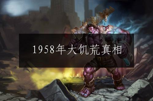 1958年大饥荒真相